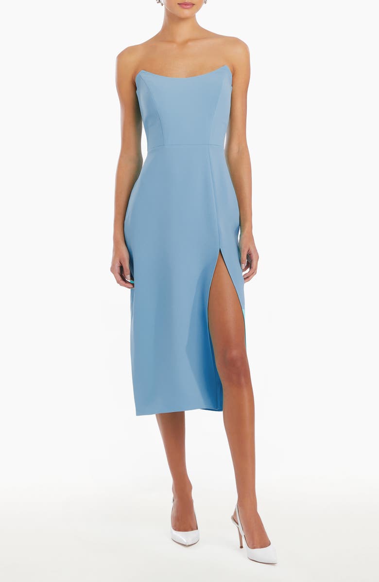 Amanda Uprichard Chamberlain Strapless Sheath Midi Dress, Main, color, 