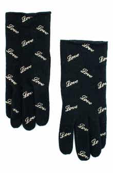 Love Embroidered Cashmere Gloves