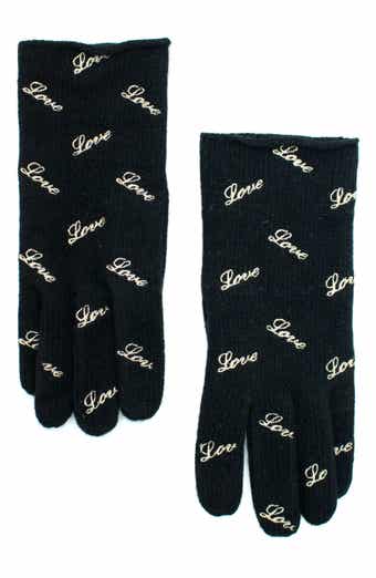 Love Embroidered Cashmere Gloves