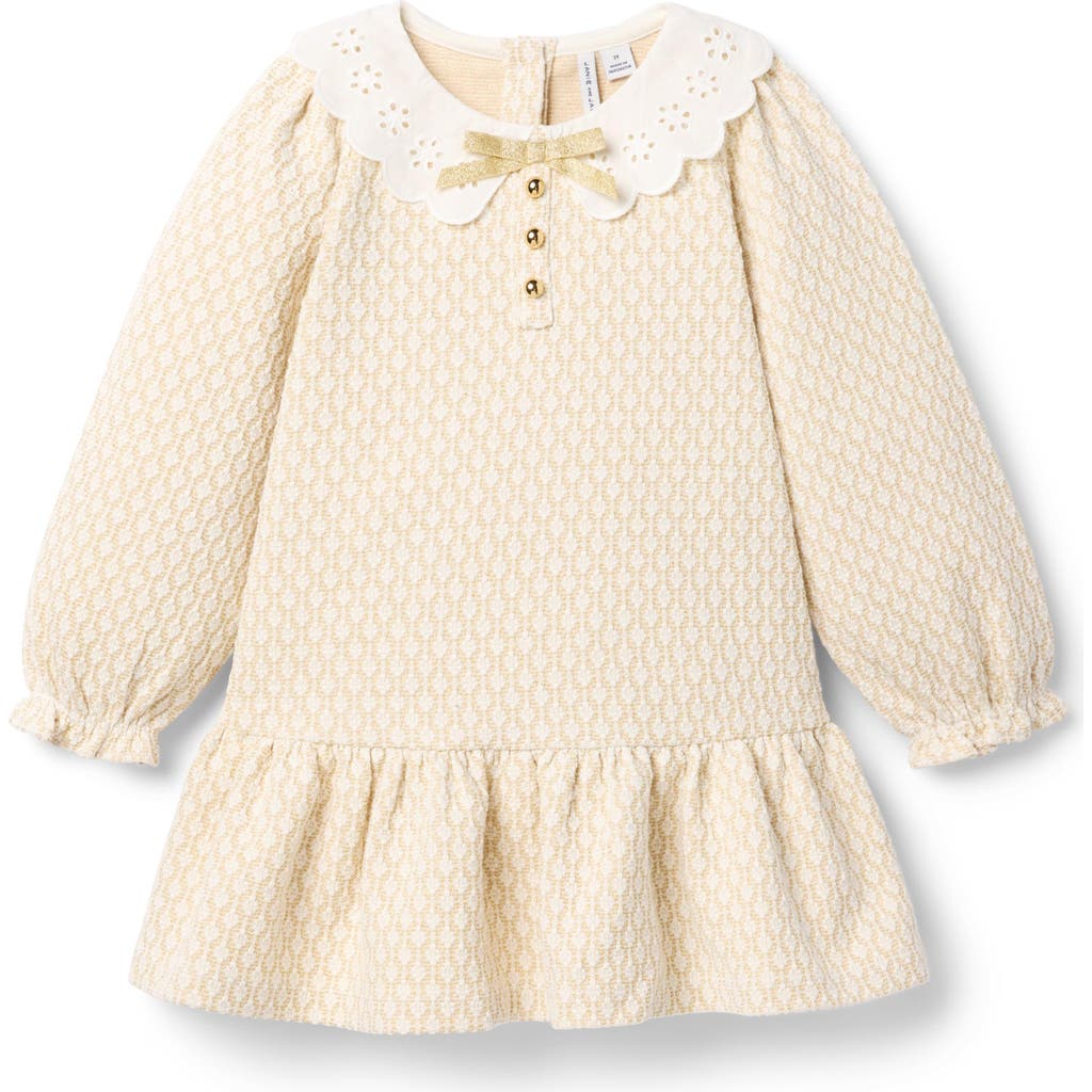 Janie And Jack Sparkle Jacquard Dress In Yellow