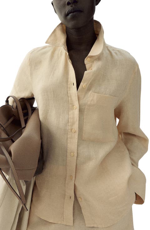 Linen Button-Up Shirt (Regular & Plus)