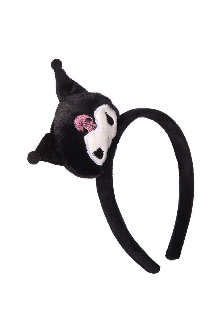 Kuromi Headband Black Plush, Sanrio Hair Accessories, Alternate, color, Black