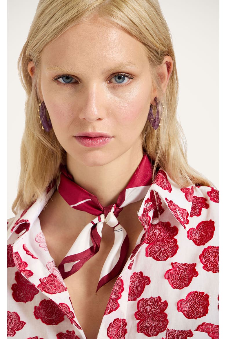 Mini Foulard 45X45, Main, color, Eclipse Bordeaux
