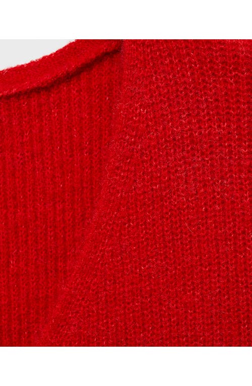 Mango Rib V-neck Sweater In Red