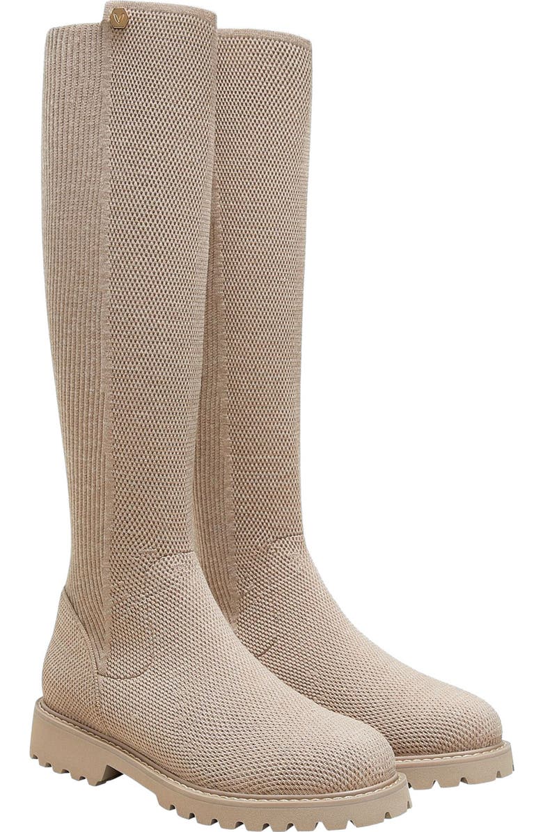 VIVAIA Round-Toe Stretchy Wool Knee-High Boots, Alternate, color, Warm Taupe
