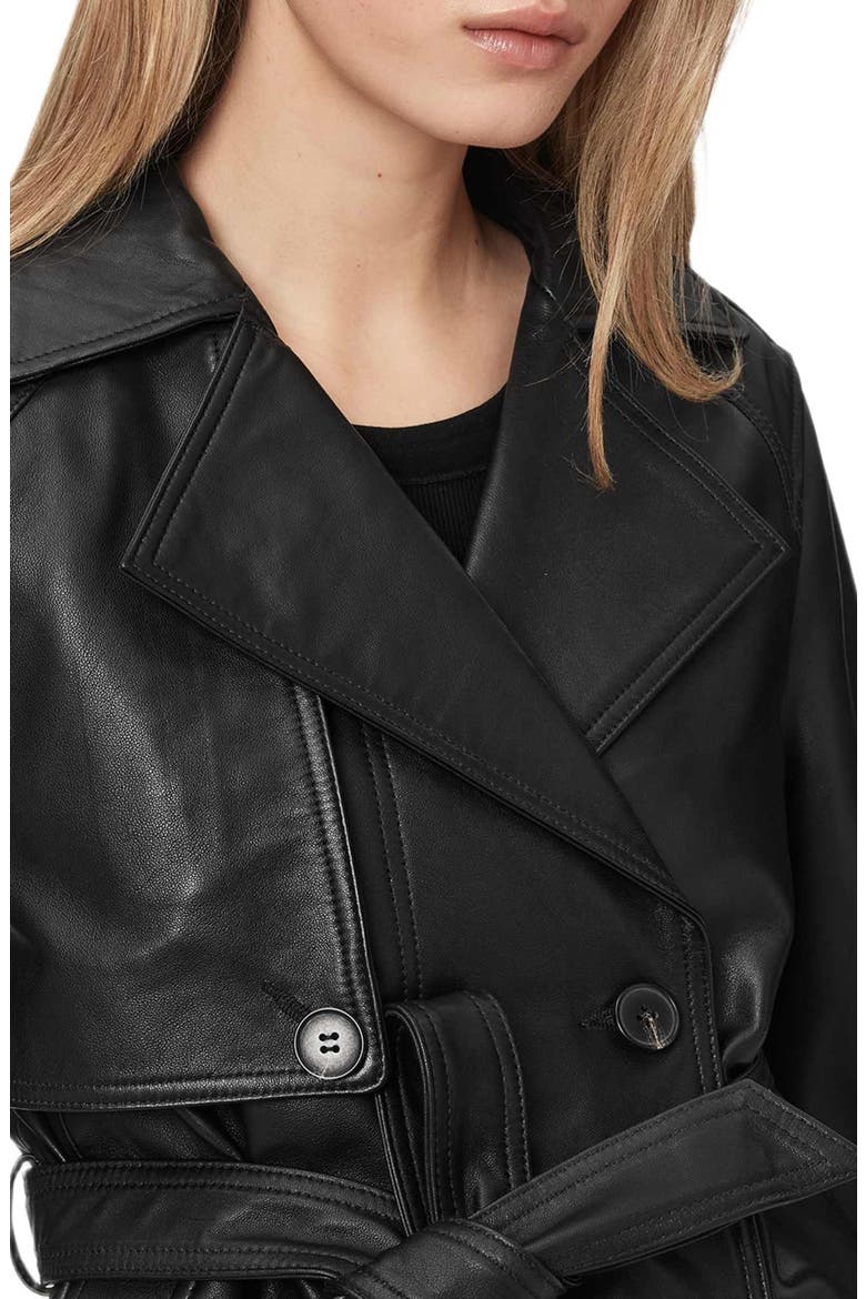 Okena Cropped Leather Jacket, Alternate, color, BLACK