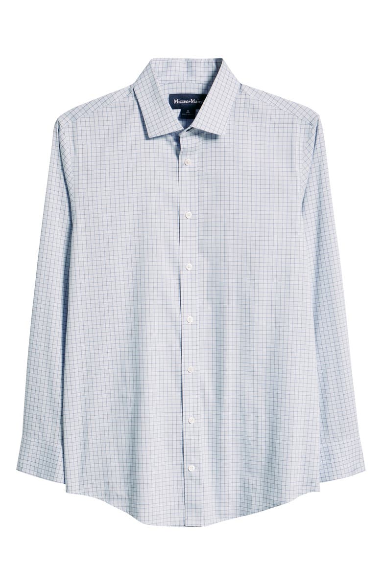 Mizzen+Main Hilton Open Check Cotton Blend Button-Up Shirt, Alternate, color, Sky Cooper Plaid