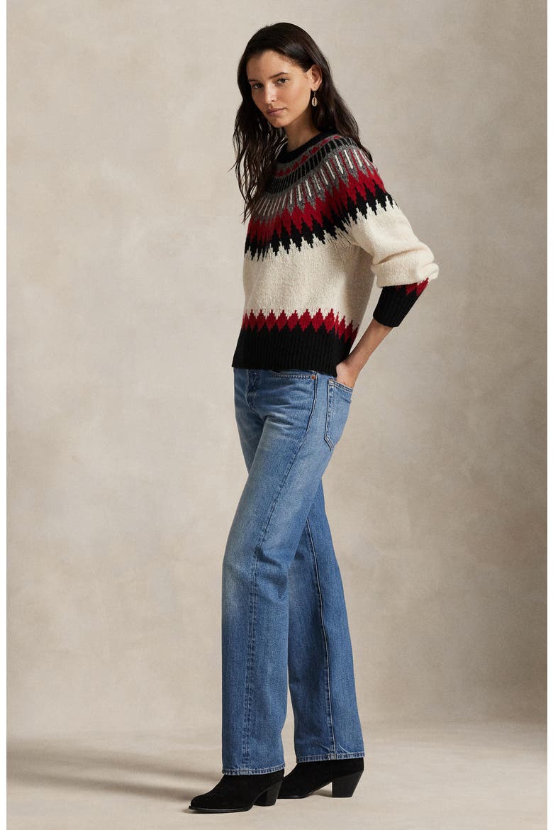 Fair Isle Wool & Cashmere Sweater, Alternate, color, AUTHENTIC CREAM MULTI