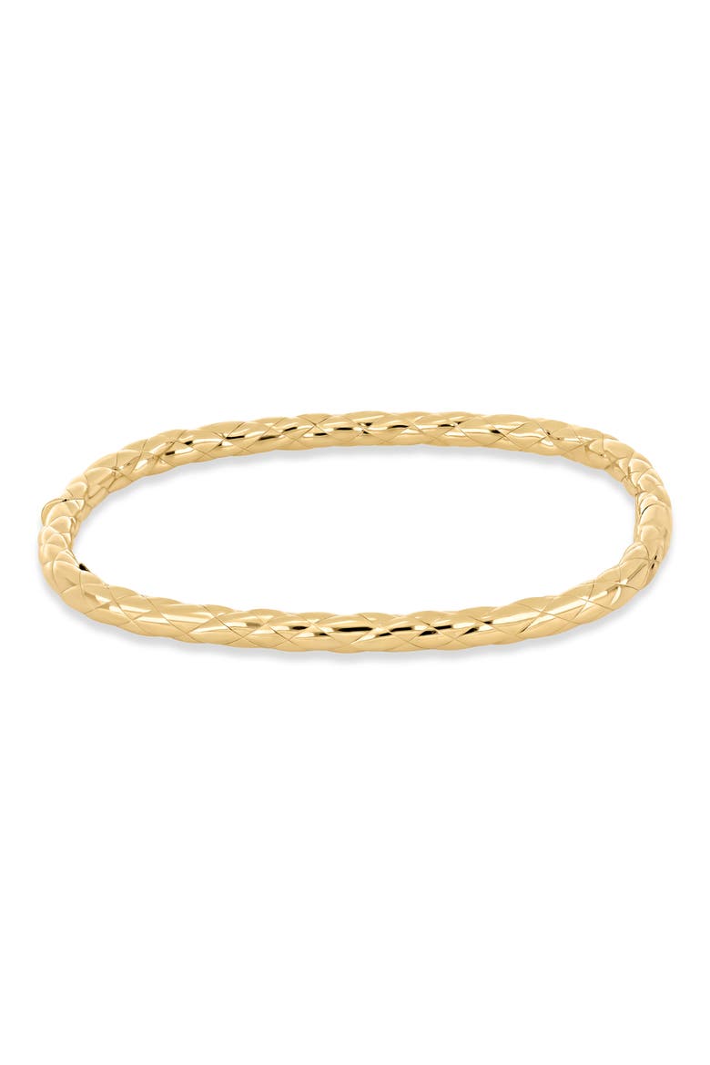 14K Gold Woven Texture Oval Bangle Bracelet (Online Trunk Show), Alternate, color, 14K YELLOW GOLD