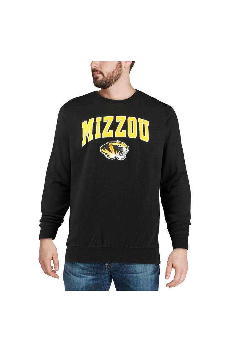 COLOSSEUM Men's Colosseum Black Missouri Tigers Arch & Logo Crew Neck Sweatshirt, Alternate, color, Black