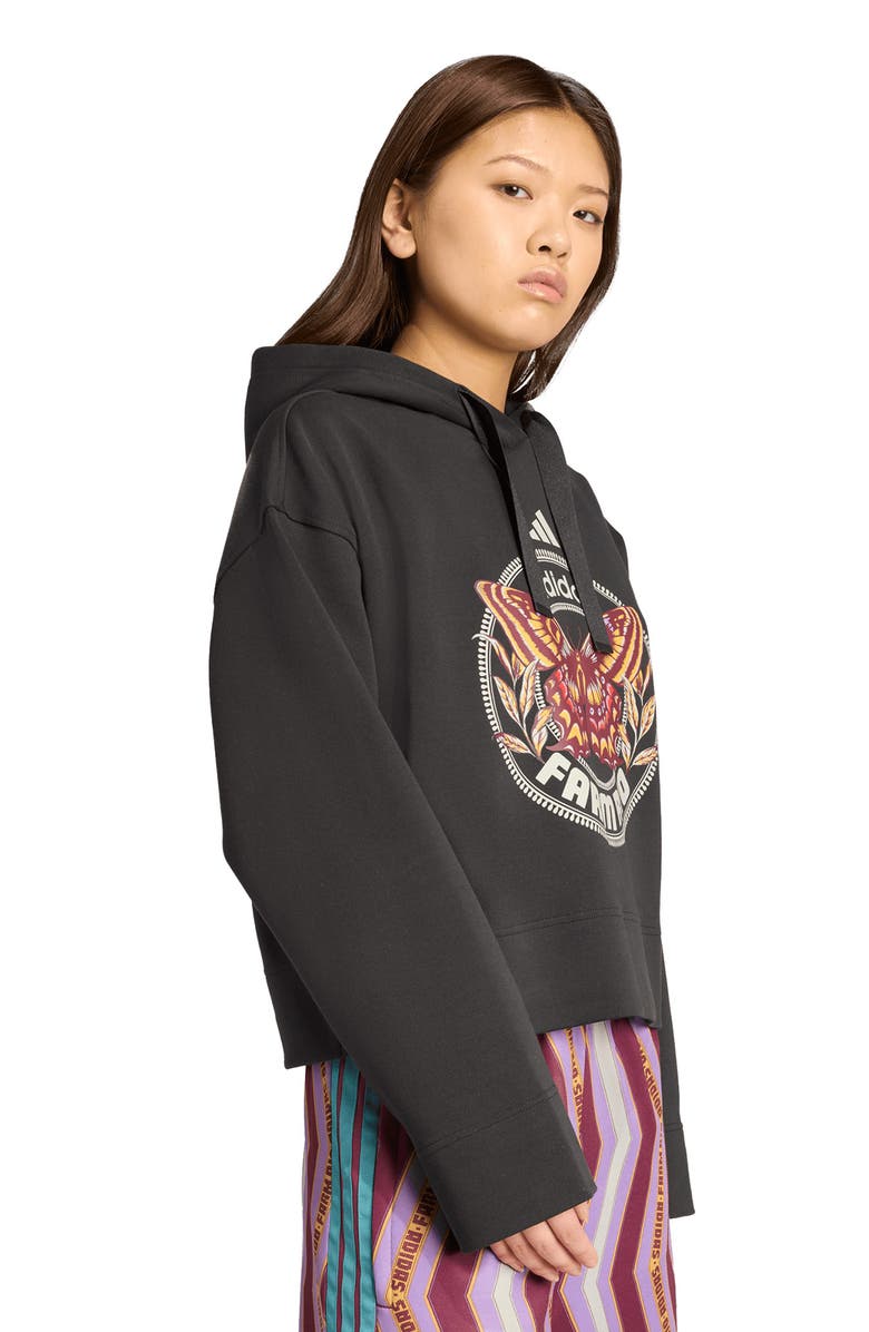 ADIDAS X FARM RIO Butterfly Graphic Hoodie, Alternate, color, Black