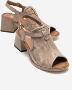 Forever & Always Shoes Janelle Leather Block Heel Sandal