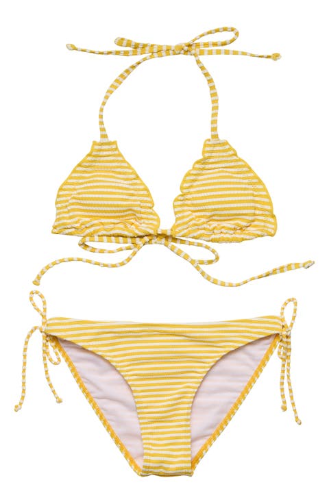 Kids' Sunshine Stripe Triangle Two-Piece Swimsuit (Big Kid)