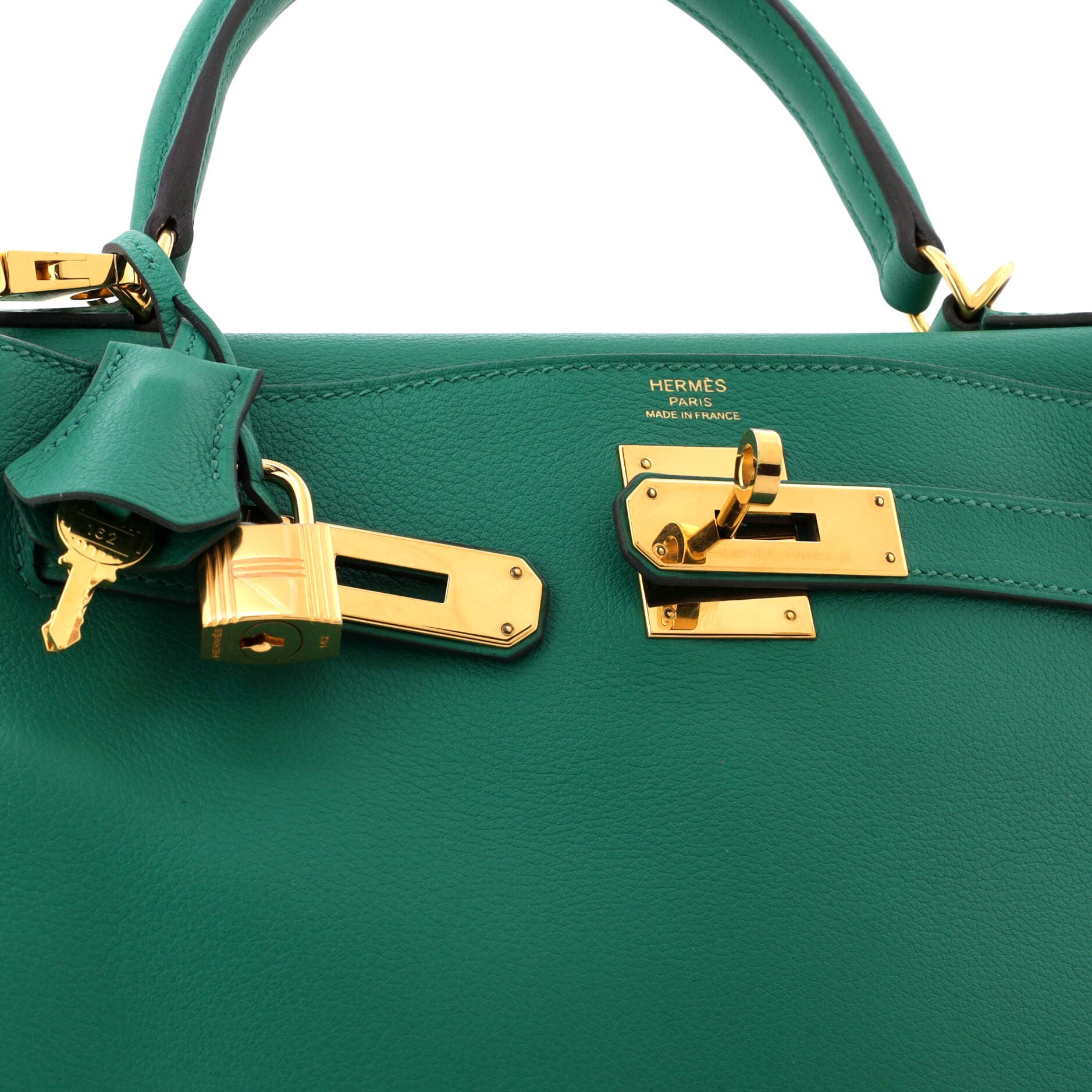 Pre-Owned Hermes Kelly Handbag Green Evercolor with Gold Hardware 28, Alternate, color, Vert Vertigo