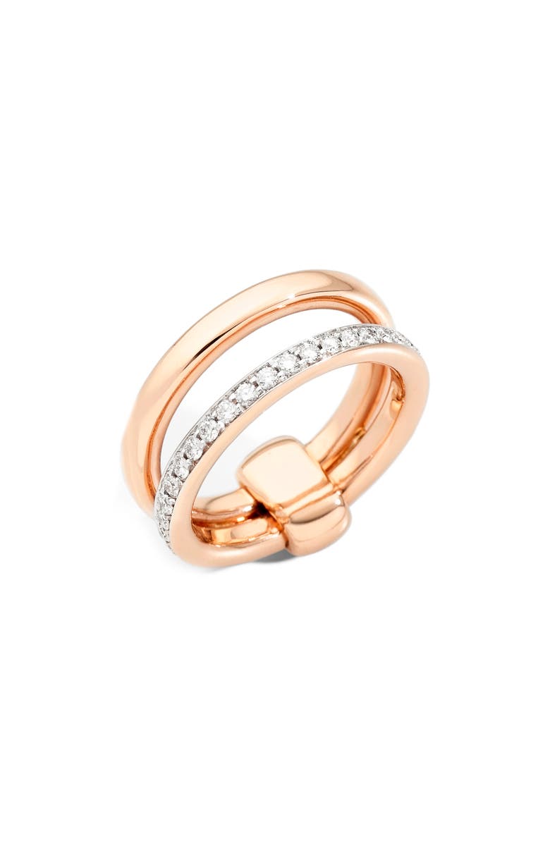 Pomellato Iconica Diamond Double Band Ring, Main, color,