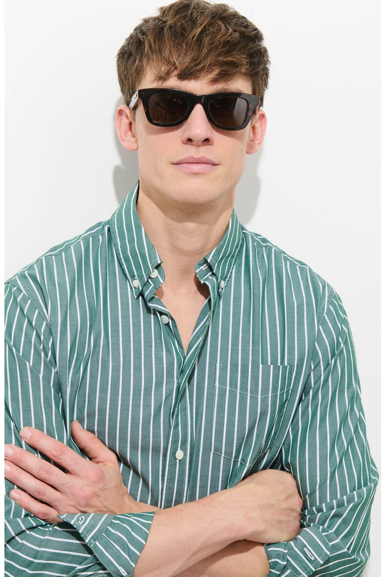 Mill Thing Stripe Button-Down Shirt, Alternate, color, CYPRESS / IVORY