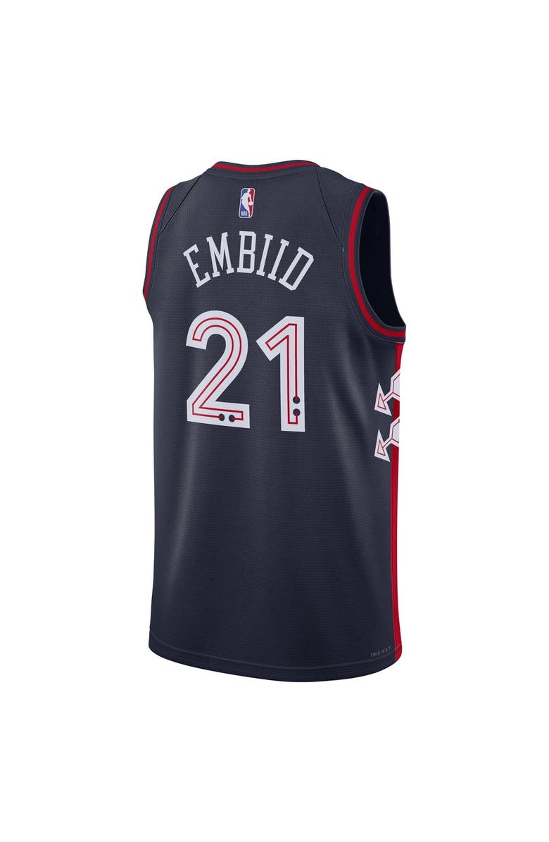 Nike Unisex Nike Joel Embiid Navy Philadelphia 76ers 2023/24 Swingman Jersey - City Edition, Alternate, color, 