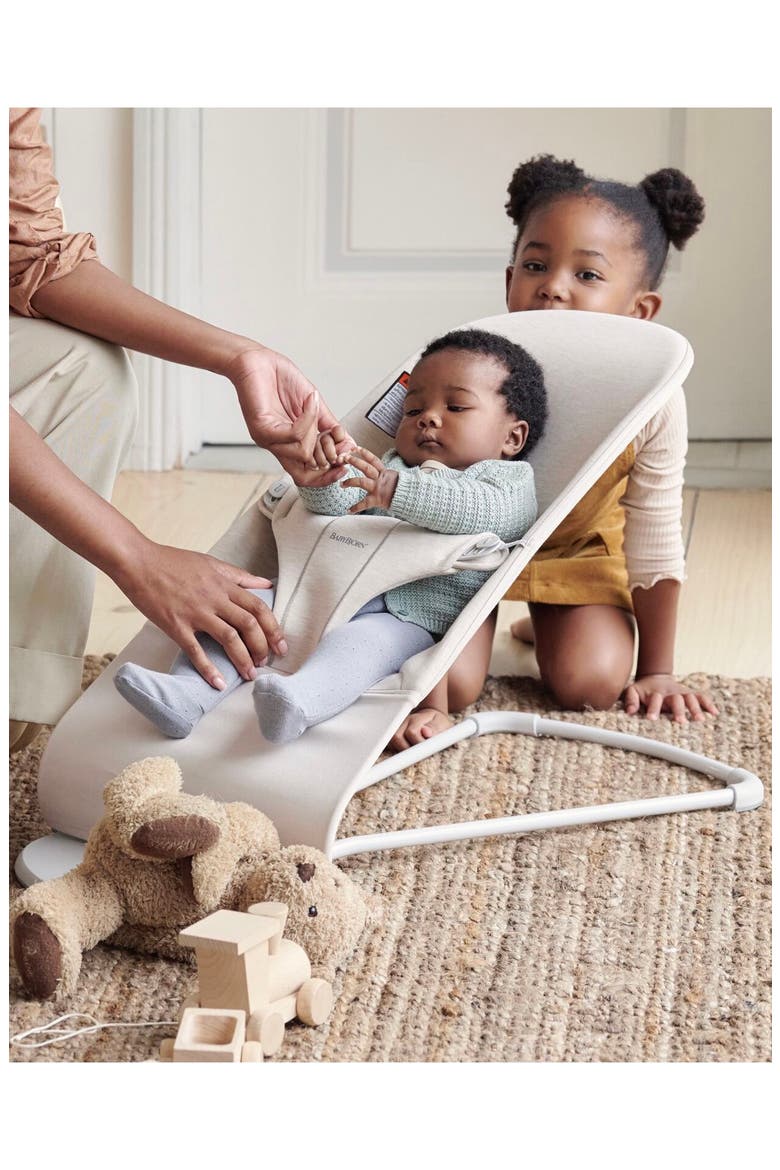 Bouncer Bliss Convertible Jersey Baby Bouncer, Alternate, color, LIGHT BEIGE