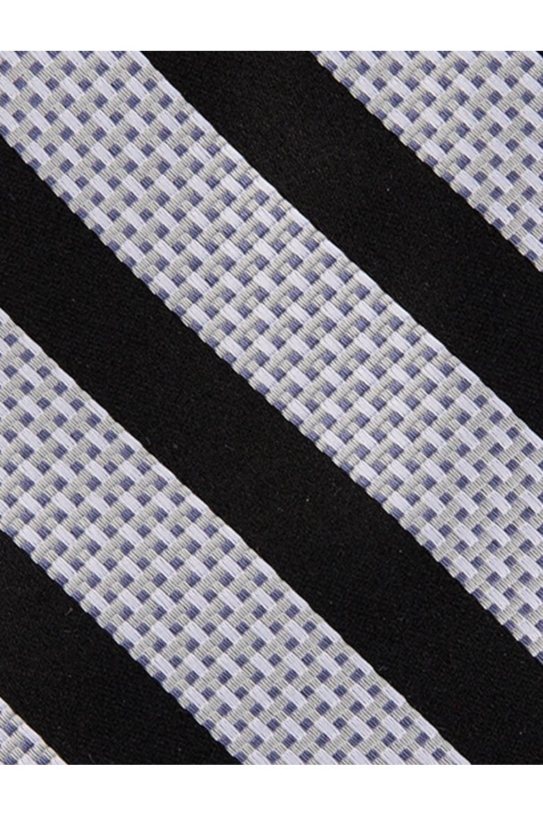 Big & Tall Textured Stripe Tie V2, Alternate, color, BLACK