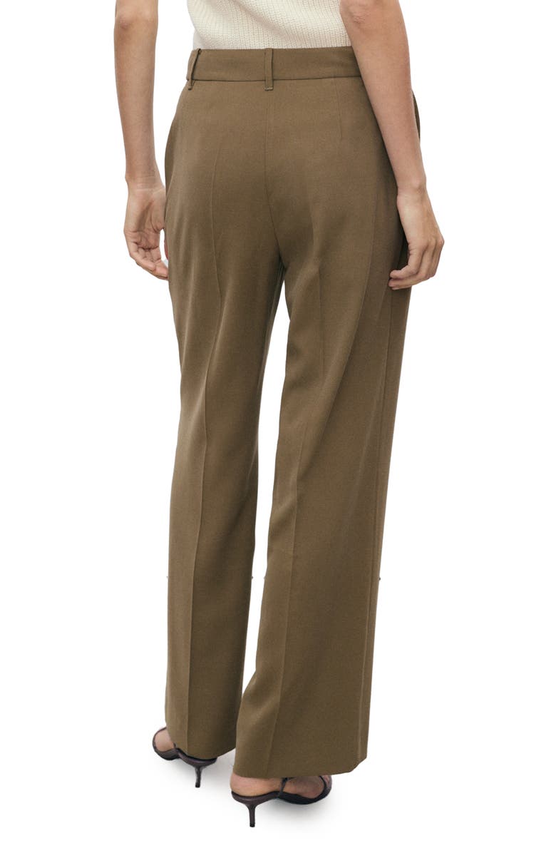 MANGO Carlos Wide Leg Pants, Alternate, color, Khaki