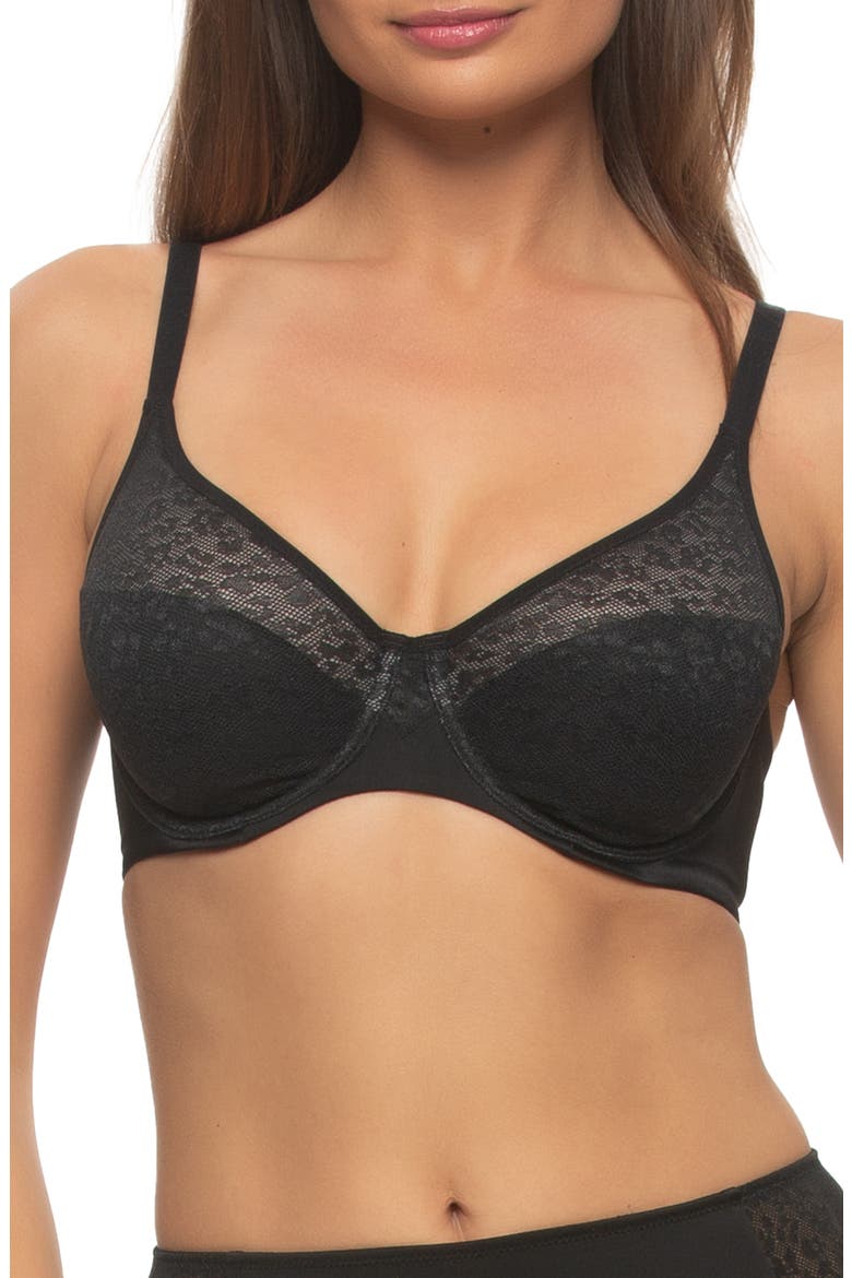 Prima Unlined Underwire Bra, Main, color, BLACK
