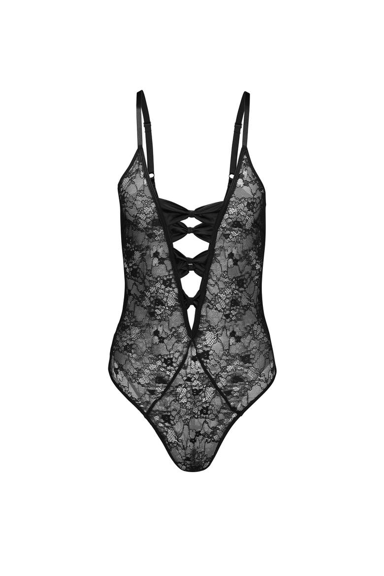 Nelle Bodysuit Lingerie, Alternate, color, Black