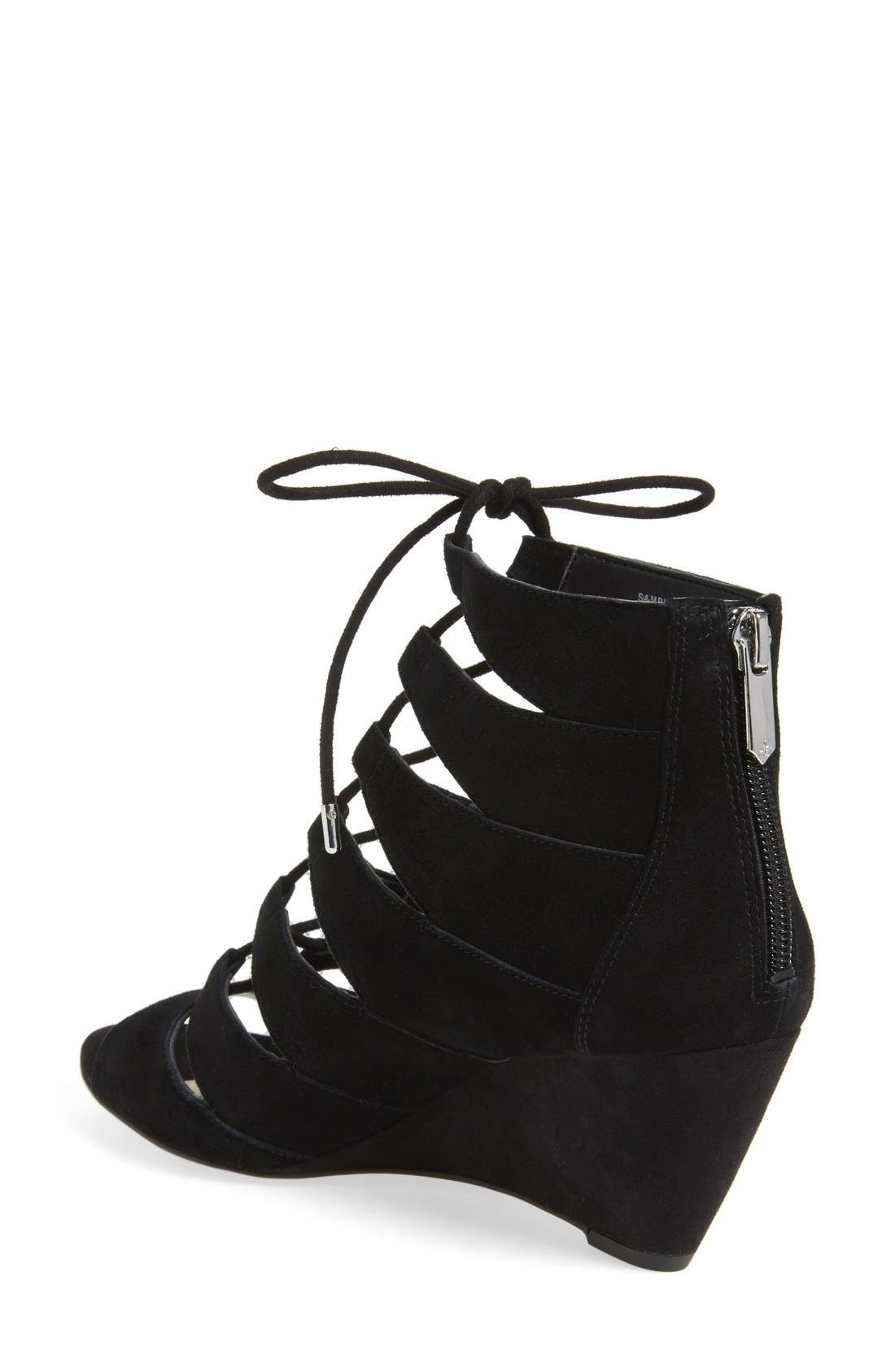 Sam Edelman 'Santina' Lace-Up Wedge Sandal, Alternate, color, 