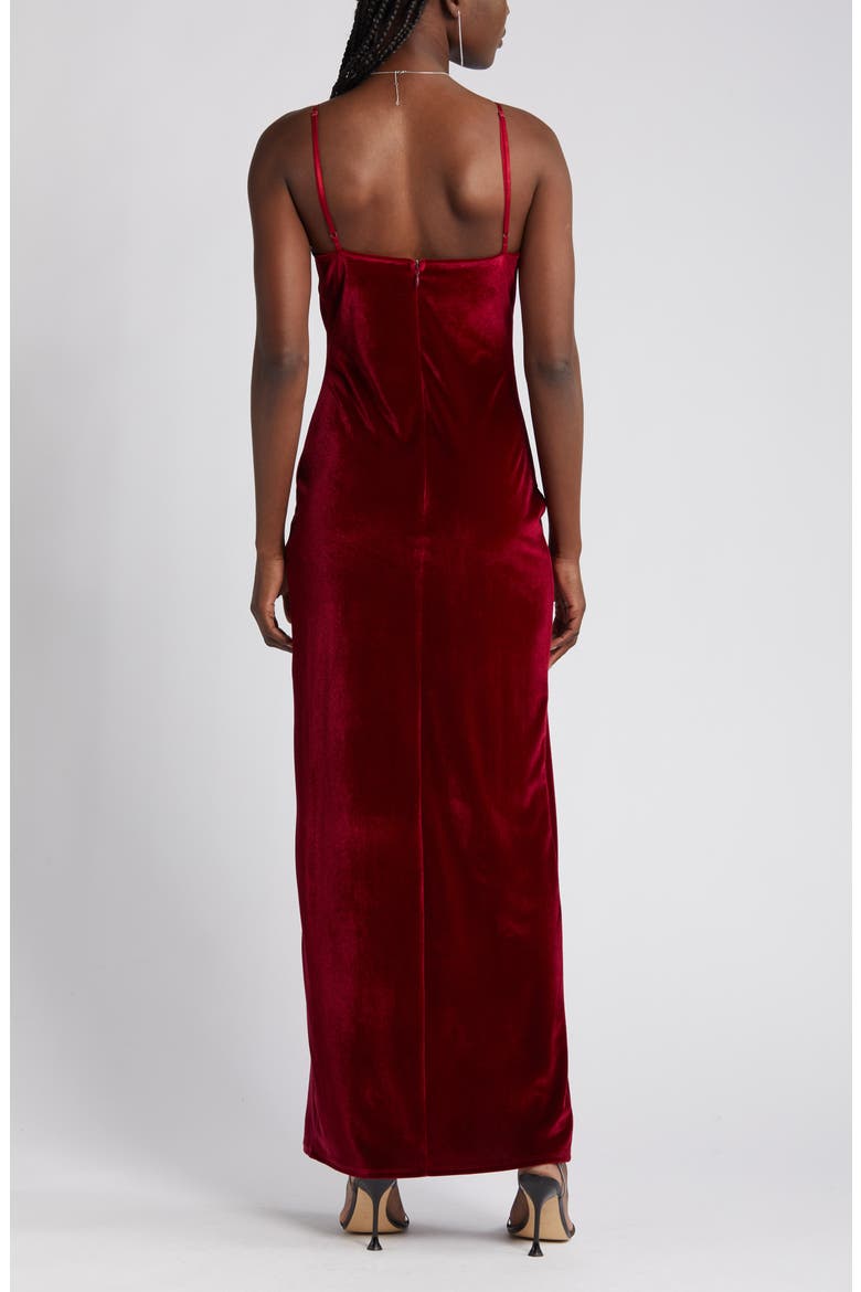 Debut Diva Velvet Gown, Alternate, color, BURGUNDY