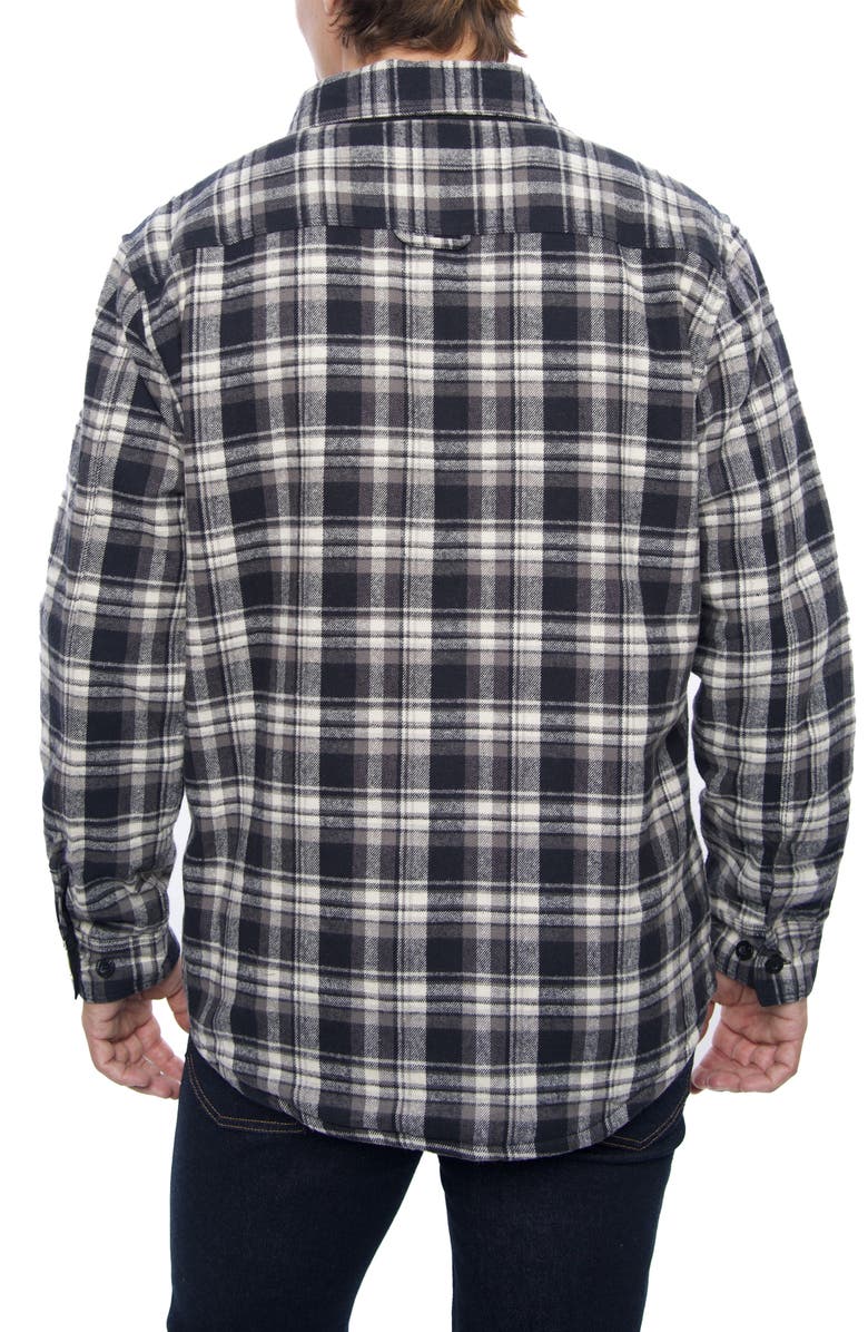 Rainforest Plaid Flannel Faux Shearling Lined Shirt Jacket, Alternate, color, 