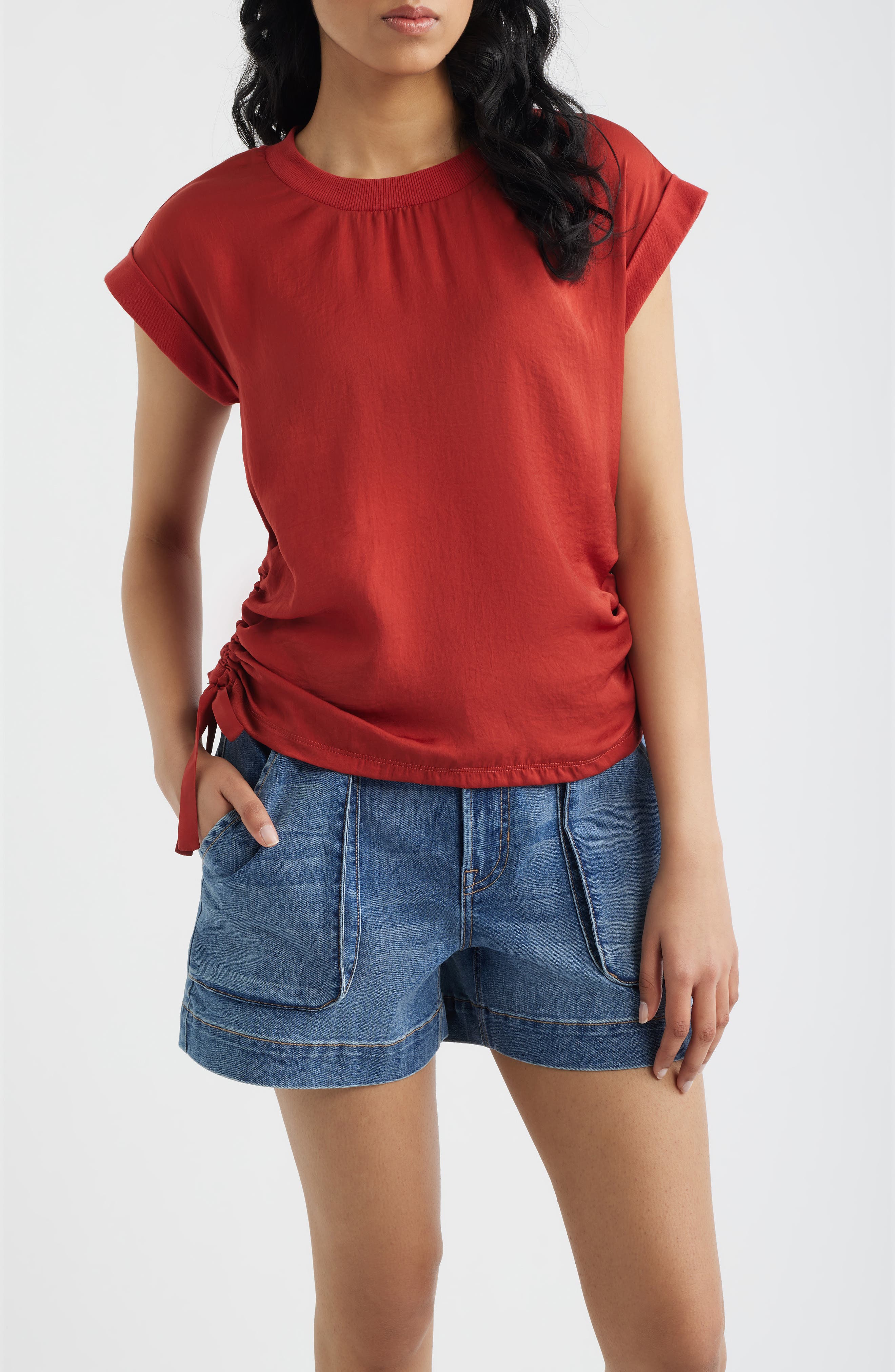 Mixed Media Drawstring T-Shirt - image 5