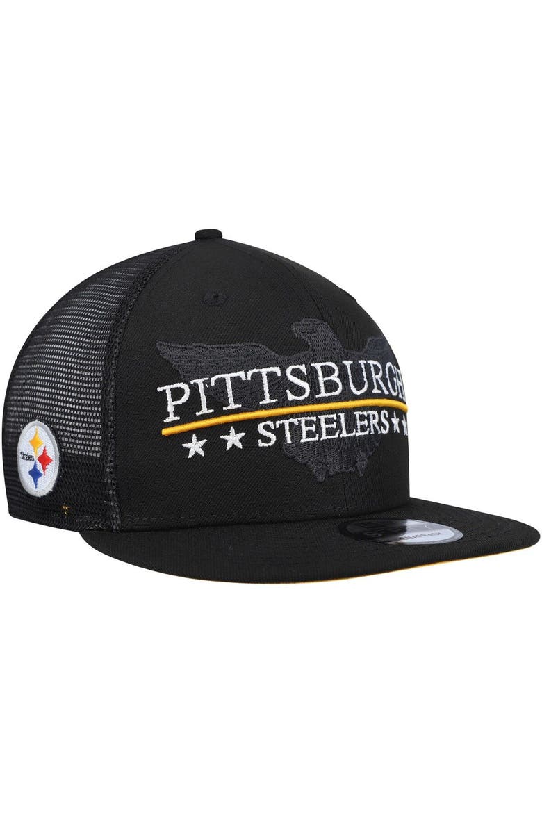 Men's New Era Black Pittsburgh Steelers Totem 9FIFTY Snapback Hat, Main, color, Black