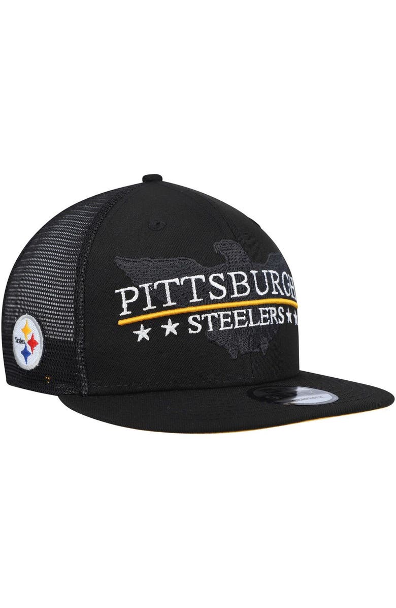 New Era Men's New Era Black Pittsburgh Steelers Totem 9FIFTY Snapback Hat, Main, color,