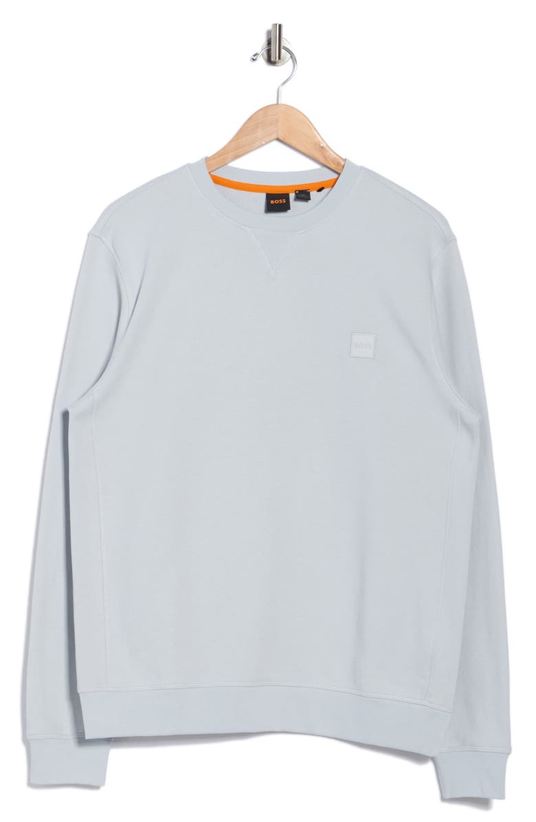 BOSS We Start Crewneck Sweatshirt, Alternate, color, Light/ Pastel Grey