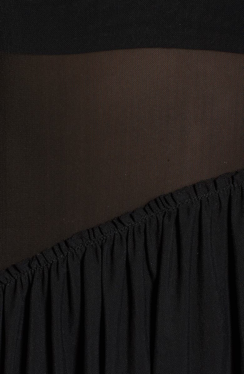 BP. Asymmetrical Ruffle Mesh Tee, Alternate, color, 