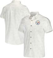 NFL X DARIUS RUCKER Men's NFL x Darius Rucker Collection by Fanatics White Pittsburgh Steelers Woven Button-Up T-Shirt