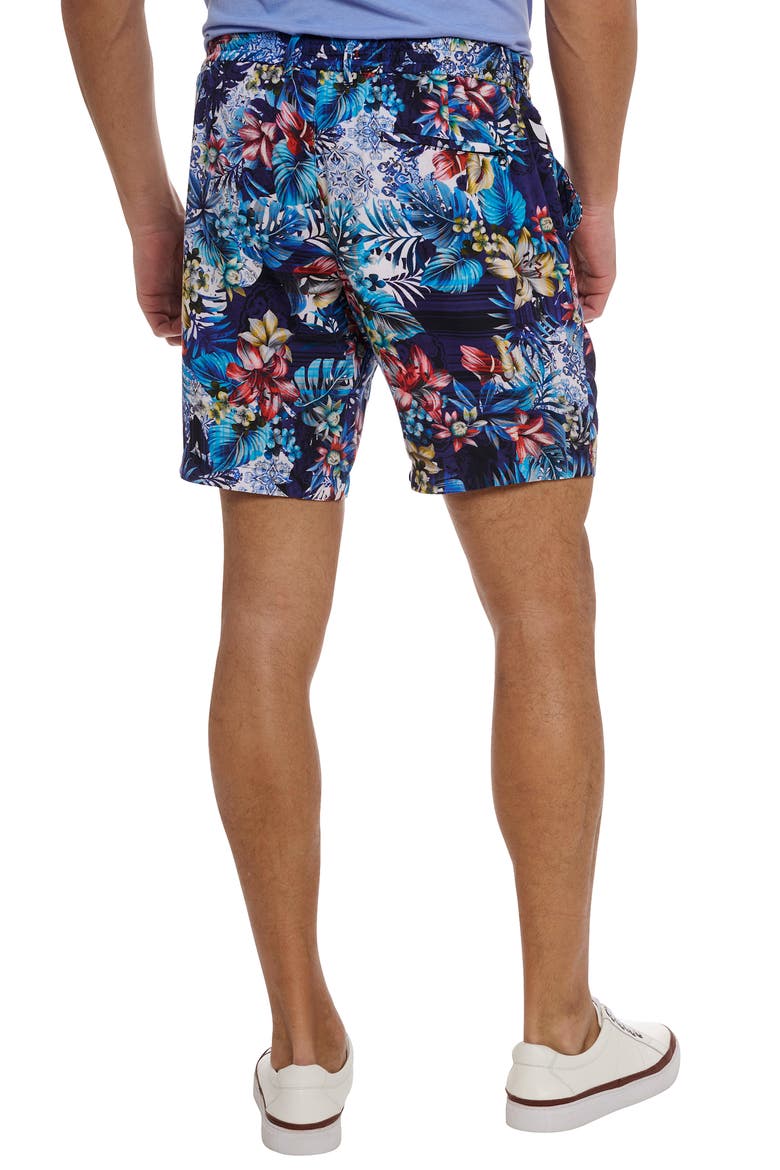 Merrick Floral Flat Front Shorts, Alternate, color, BLUE MULTI