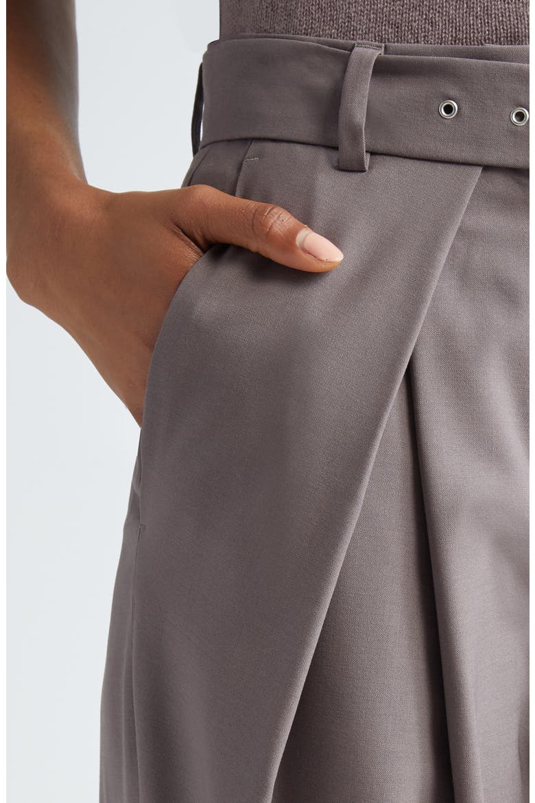 Pleated Stretch Wool Belted Pants, Alternate, color, VIOLA