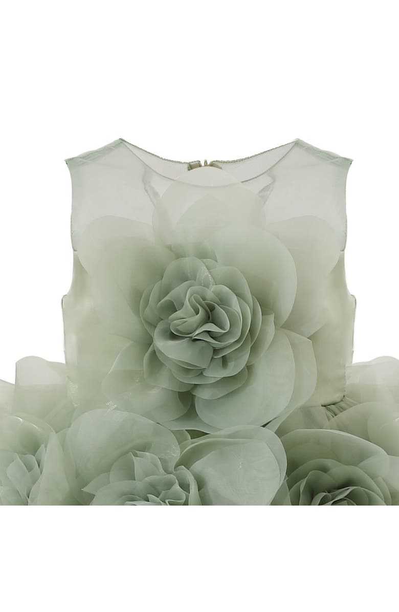 Tulleen Floral Blooming Flowers Dress, Alternate, color, Green