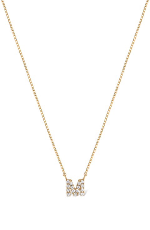 Icon Pavé Diamond Initial Pendant Necklace