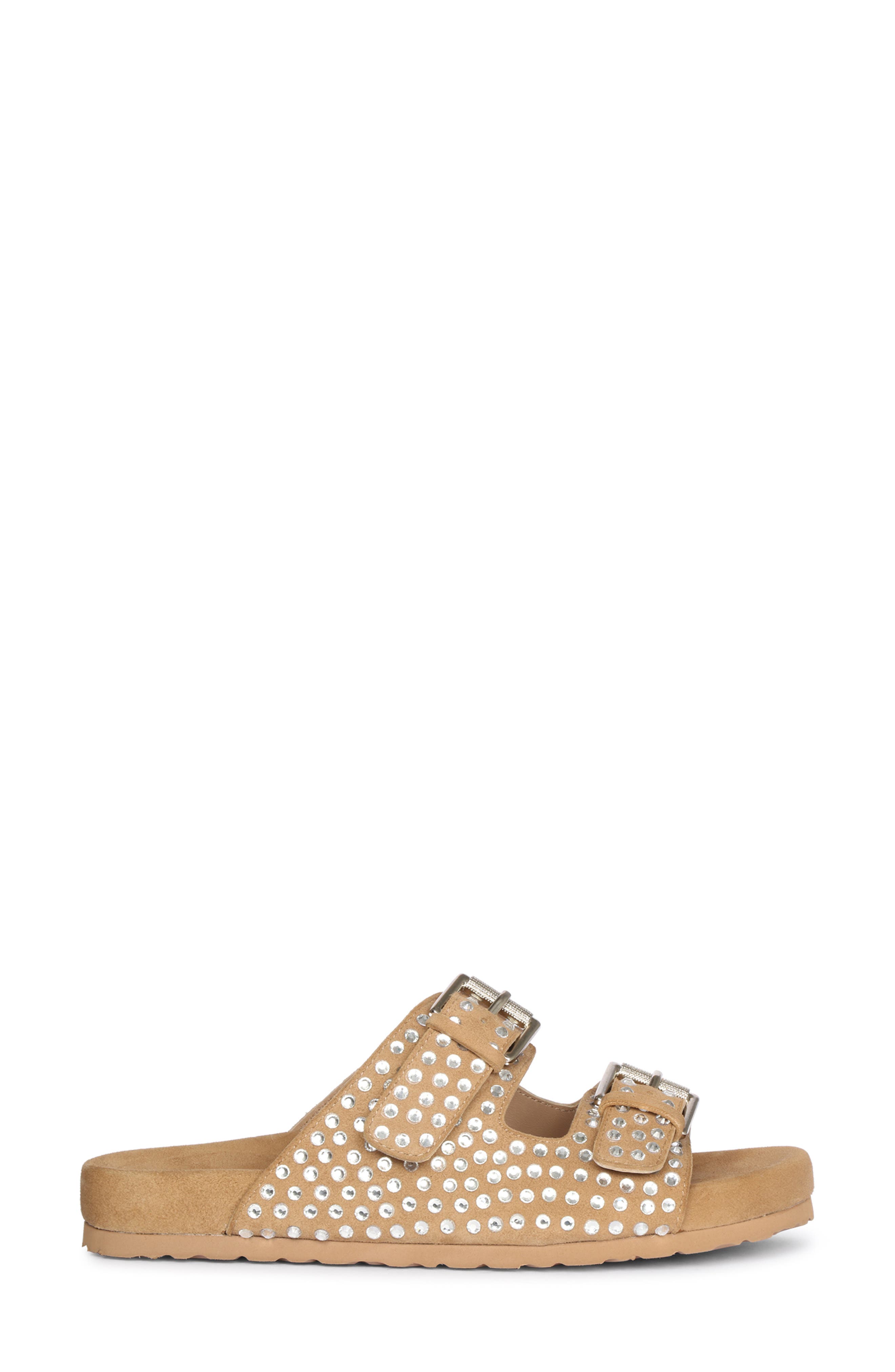 Riena Embellished Slide Sandal, Alternate, color, BEIGE