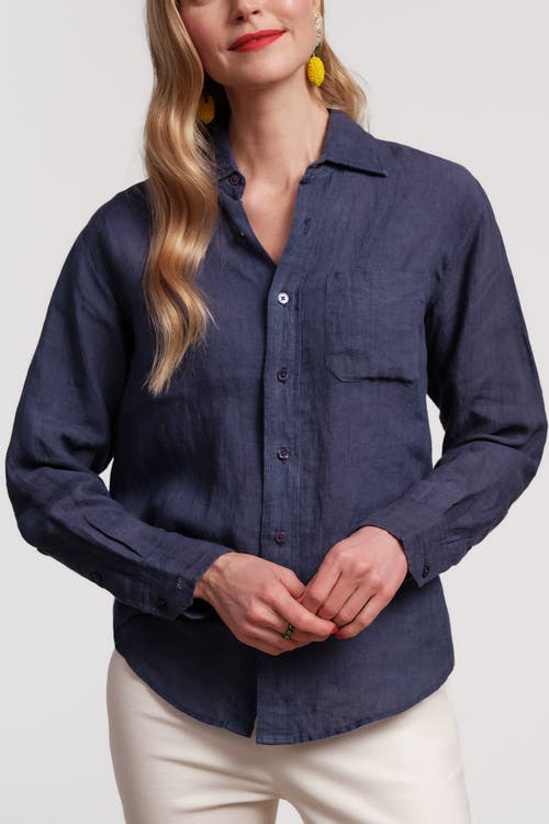 Frances Valentine Perfect Button Down Solid In Blue