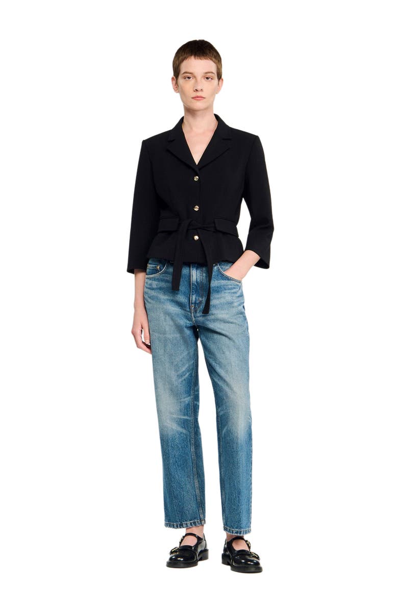 SANDRO Short tailored jacket, Alternate, color, Black