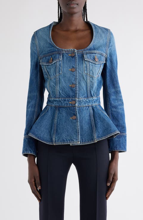 Denim Peplum Jacket
