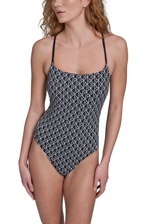 Square Neck One Piece Swimsuit