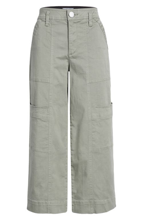 Wit & Wisdom Skyrise Cotton Crop Wide Leg Utility Pants In Deep Seagrass