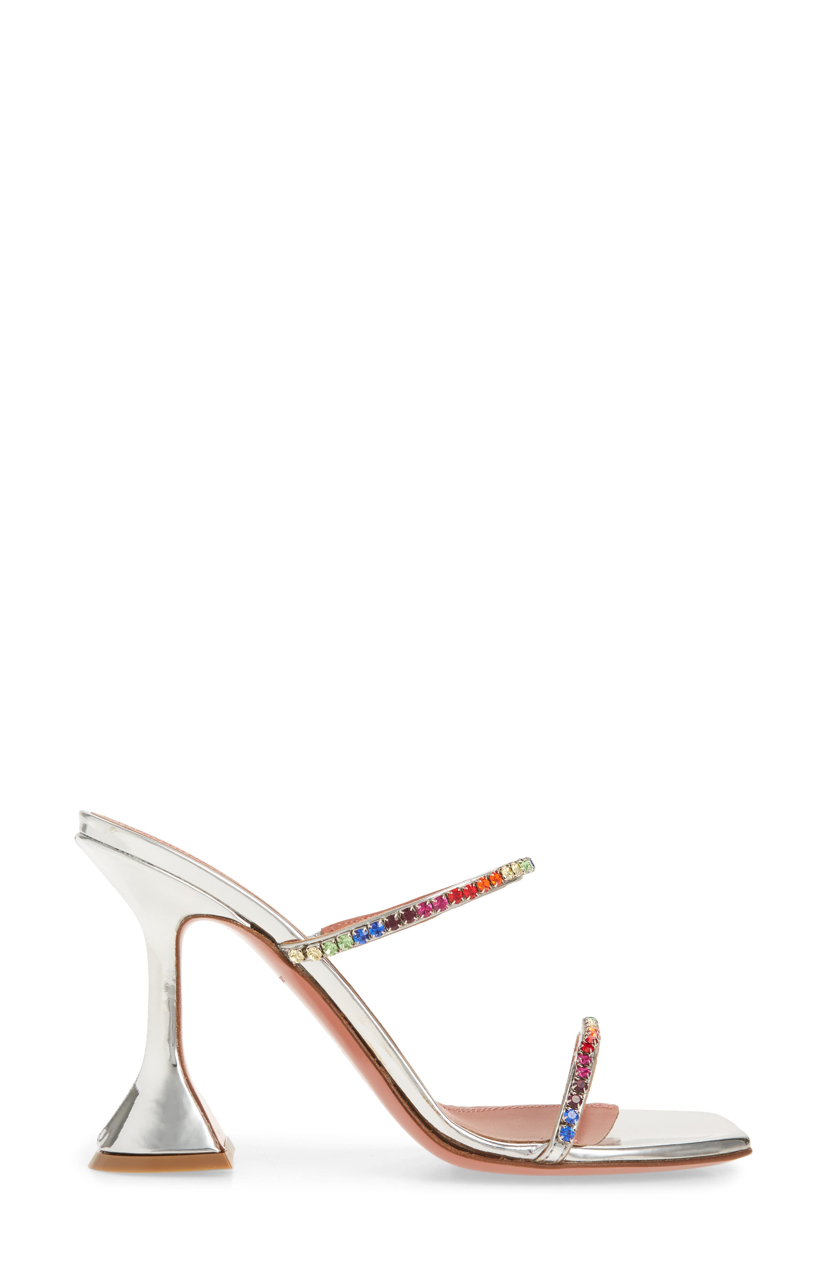 Amina Muaddi Gilda Crystal Sandal, Alternate, color, 