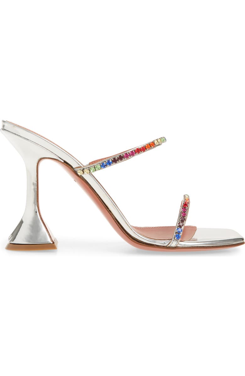 Amina Muaddi Gilda Crystal Sandal, Alternate, color,