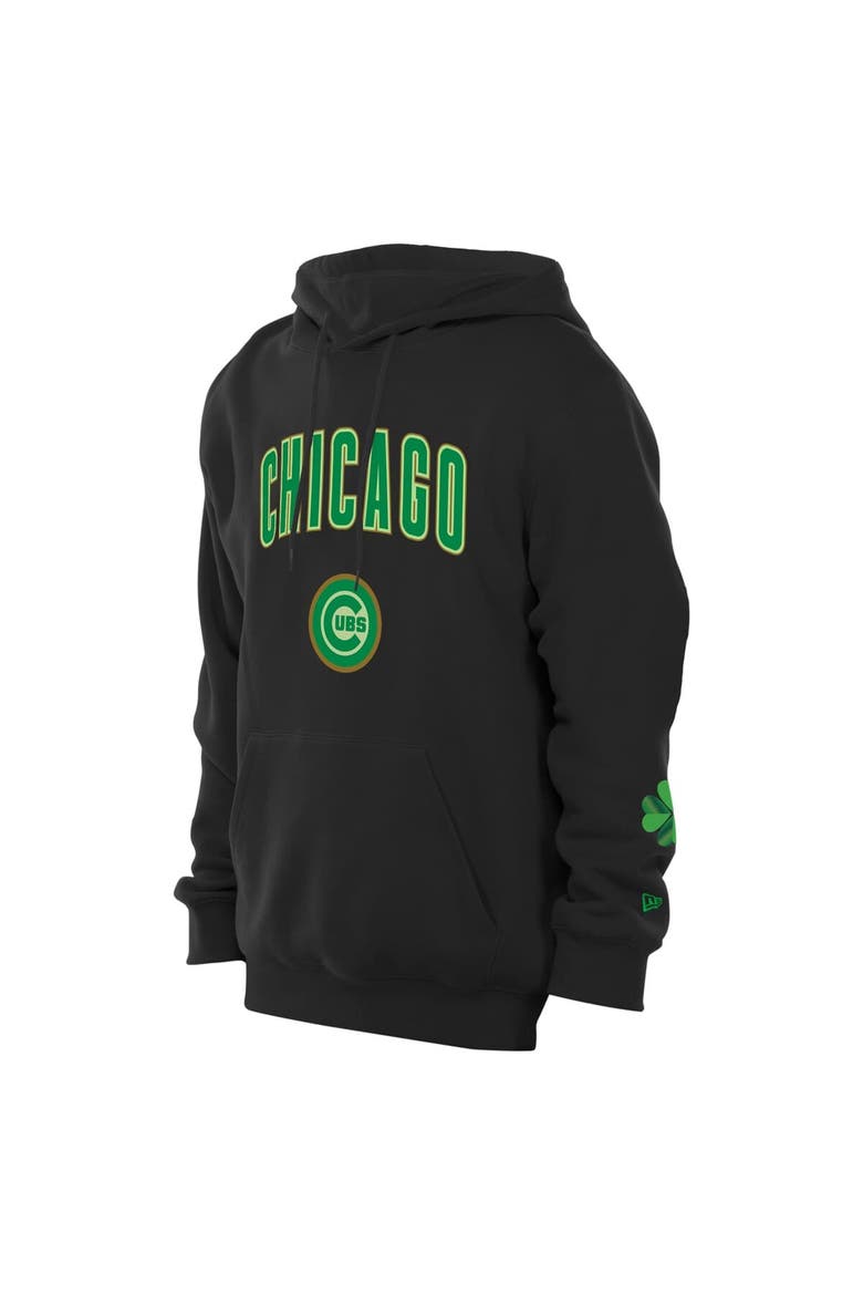 Men's New Era  Black Chicago Cubs 2026 St. Patrick's Day Fleece Hoodie, Alternate, color, Black