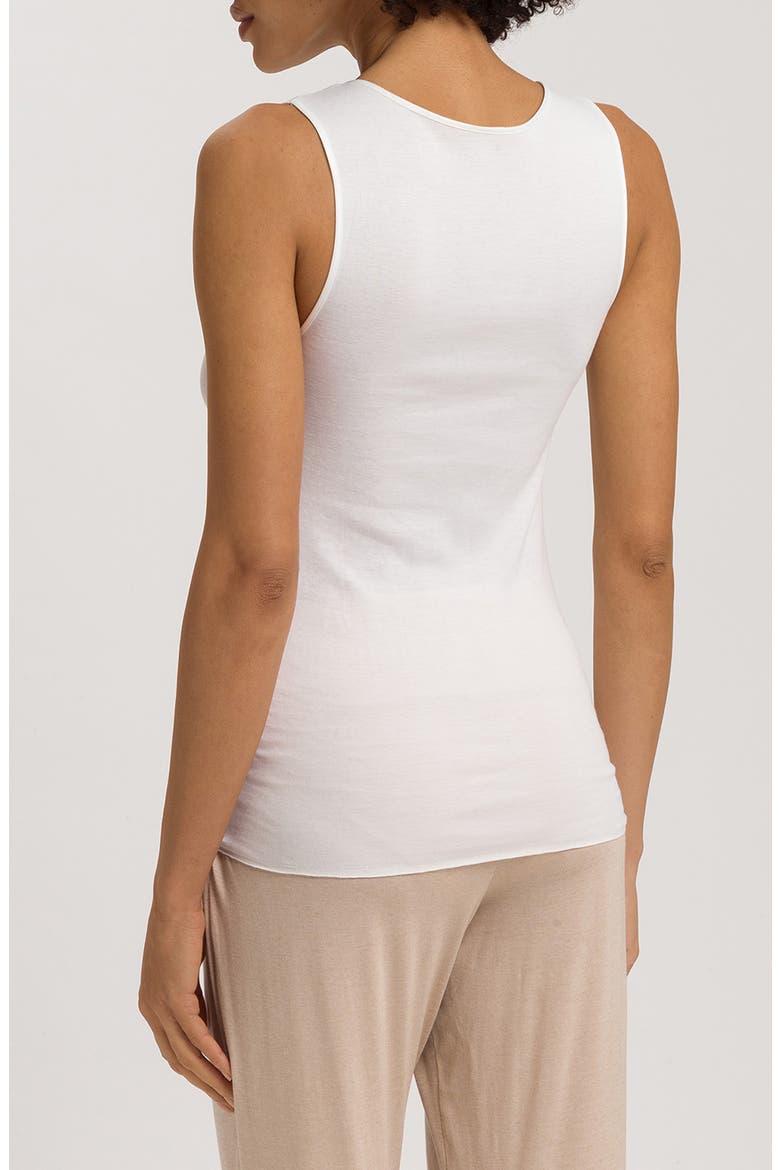 Kalea Embroidered Trim Cotton Tank Top, Alternate, color, OFF WHITE