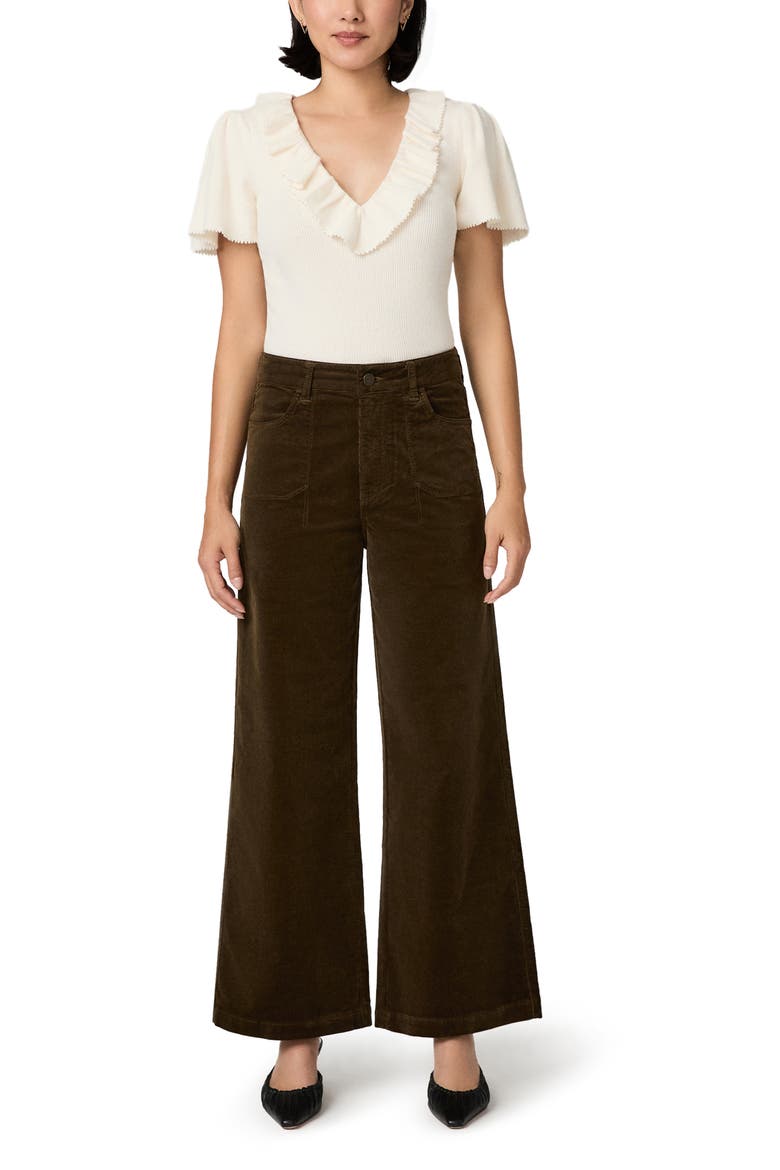 Anessa Stitch Utility High Waist Wide Leg Ankle Jeans, Alternate, color, FERN